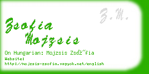 zsofia mojzsis business card